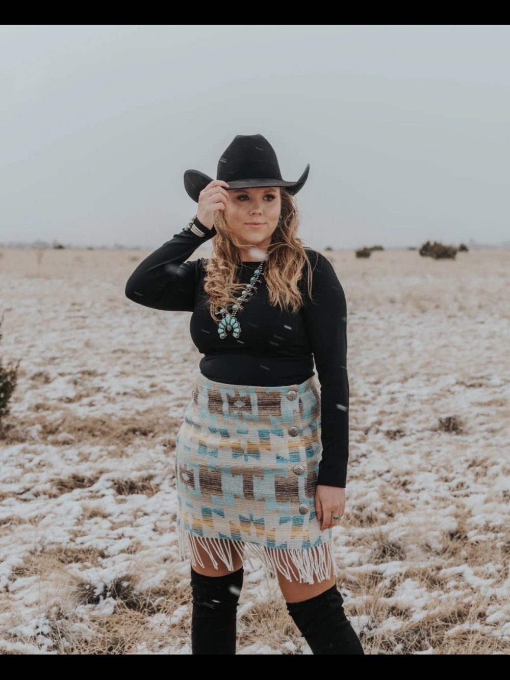 Alpine Fringe Wool Mini Skirt